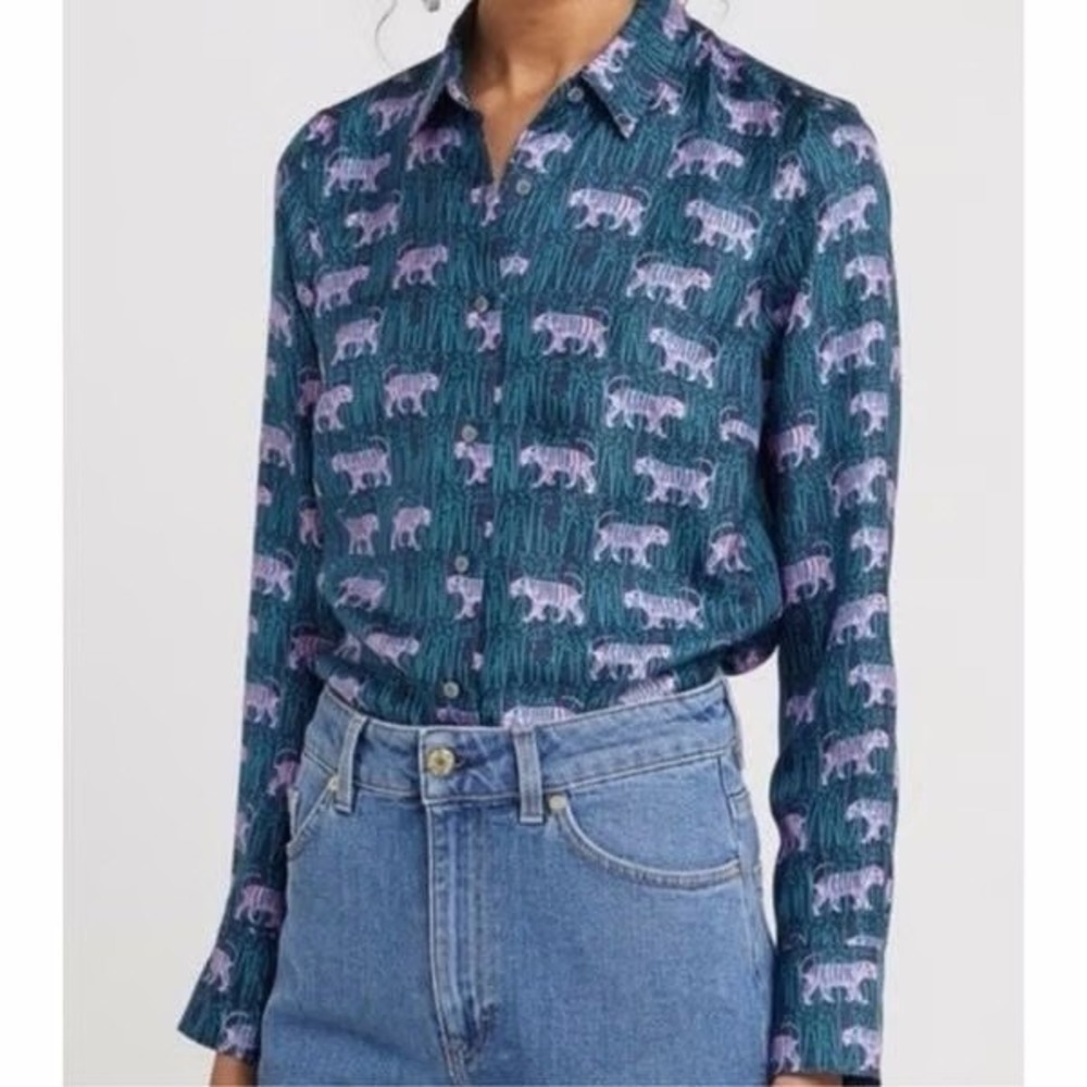 J. Crew Blue and Purple Button Down Shirt